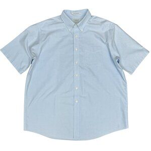 NWOT Men's L.L. BEAN Short-Sleeve Button Down Oxford Shirt Blue | Size 17.5 Reg.